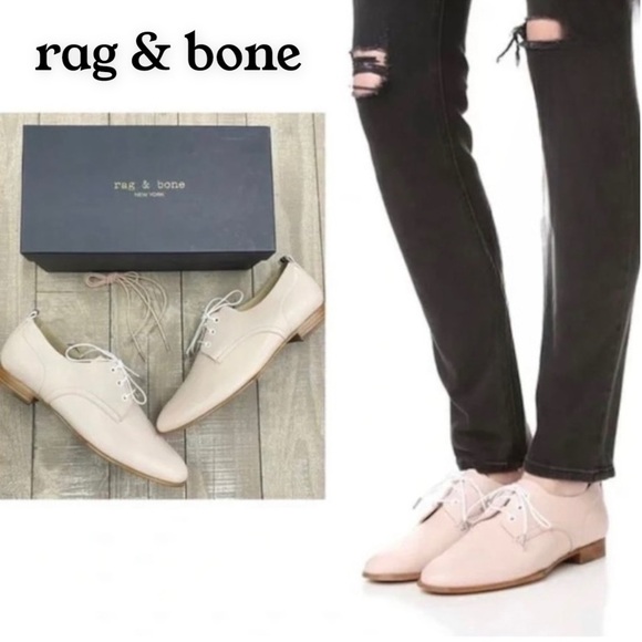 rag & bone audrey shoes leather oxfords flats pink 5 - Picture 3 of 13